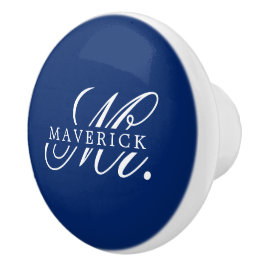 Stylischer Herr und Namensschrift Stylisch Navy Keramikknauf