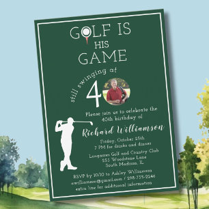 *Stylischer Herren-Golf-Foto-40. Geburtstagsfeier Einladung