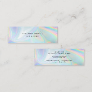 Stylischer holografischer Visagist und Make-up Mini Visitenkarte