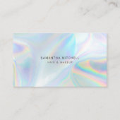Stylischer Holographic Beautician Studio Manager Visitenkarte (Vorderseite)