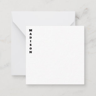 Stylischer Kalligrafie-Name Schwarz & Weiß Mitteilungskarte