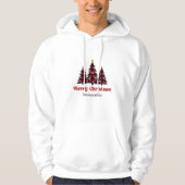 Stylischer Karo-Baum-Weihnachtspullover Winter Hoodie (Vorderseite)