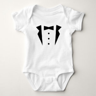 Stylischer kleiner Gentleman Smoking mit schwarzer Baby Strampler