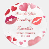 Stylischer  Kuss Abschied von der Brautjungfer Abs Runder Aufkleber (Vorderseite)