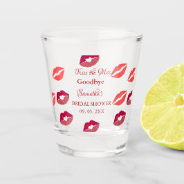 Stylischer Kuss Abschied von der Miss Rote Lippen  Schnapsglas