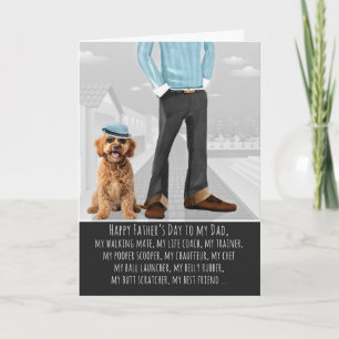 Stylischer Labradoodle-Hund und Papa Lustiger Vate Feiertagskarte