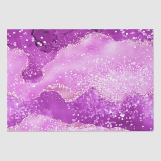 Stylischer Light Magenta Pink Shimmer Glitzer Agat Seidenpapier (Vorderseite)
