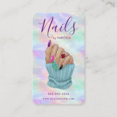 Stylischer Maniküre-Künstler Nagelstudio Chic Opal Visitenkarte (Vorderseite)