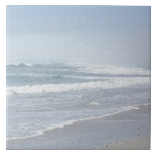 Stylischer Meeresnatursturm Fliese (Vorderseite)