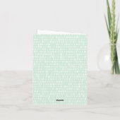 Stylischer Mint Green Script Foto Abschluss Dankeskarte (Rückseite)