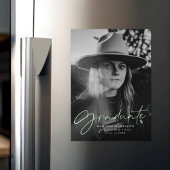 Stylischer Mint Green Script Foto Abschluss Magneteinladung