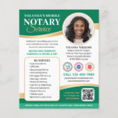 Stylischer Mobile Notary Public QR Code Green Flyer (Vorne)