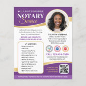 Stylischer Mobile Notary Public QR Code Lila Flyer (Vorne)