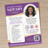 Stylischer Mobile Notary Public QR Code Lila Flyer
