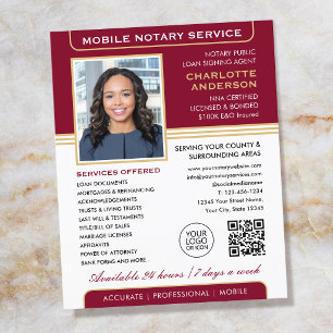 Stylischer mobiler Notardienst Foto Burgund Gold Flyer