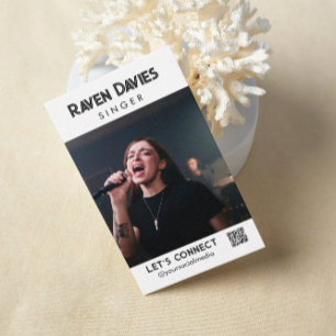 Stylischer Model Actress Singer Headshot QR Code Visitenkarte