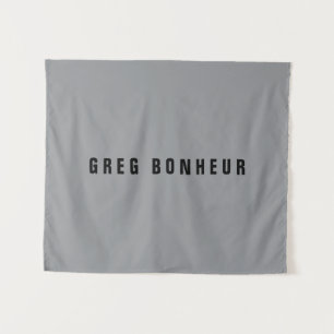 Stylischer moderner Name   Grau & Schwarz Wandteppich