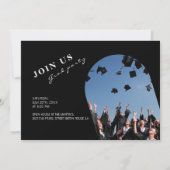 Stylischer Monogram 2 Foto Abschluss Einladung (Rückseite)