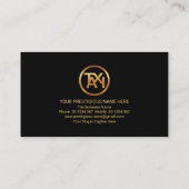 Stylischer Monogram Gold Placard Border Taxi Treib Visitenkarte (Rückseite)