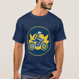 Stylischer Motorradfahrer auf einem Retro-Fahrrad T-Shirt
