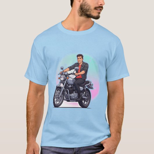 Stylischer Motorradfahrer T-Shirt (Vorderseite)