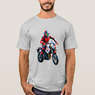 Stylischer Motorradfahrer T-Shirt