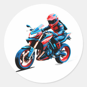 Stylischer Motorradfahrer Vintage-Biker-Helm Runder Aufkleber