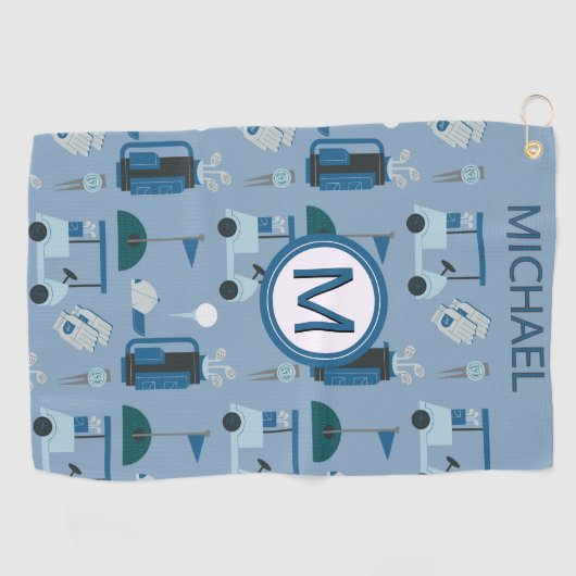 Stylischer Name für das benutzerdefinierte Monogra Golfhandtuch (Horizontal)