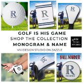 Stylischer Name für Personalisiertes Monogramm Golfhandtuch