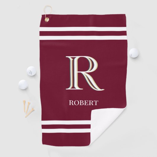 Stylischer Name für Personalisiertes Monogramm in Golfhandtuch (Insitu)
