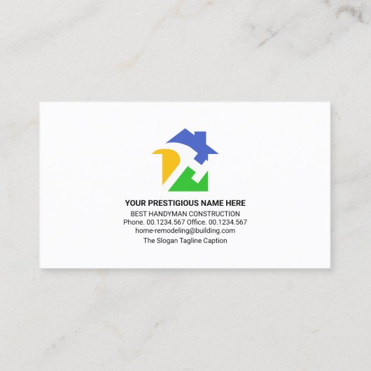 Stylischer Name Handyman Signage Master Builder Visitenkarte (Rückseite)