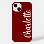 Stylischer Name Modern Minimal Cherry Red Case-Mate iPhone Hülle (Rückseite)