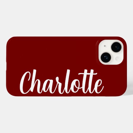 Stylischer Name Modern Minimal Cherry Red Case-Mate iPhone Hülle (Rückseite (Horizontal))