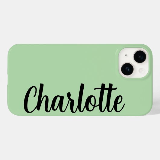 Stylischer Name Moderne Minimal Mint Green Case-Mate iPhone Hülle (Rückseite (Horizontal))