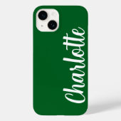 Stylischer Name Moderner Minimal dunkelgrün Case-Mate iPhone Hülle (Rückseite)