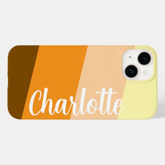 Stylischer Name Moderner Minimaler Braun-Schatten Case-Mate iPhone Hülle (Rückseite (Horizontal))