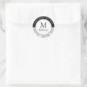 Stylischer Name und Rücksendeadresse für kundenspe Runder Aufkleber (Tasche)