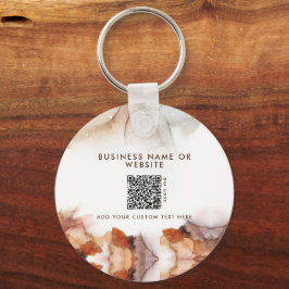 Stylischer Orange Ink Logo & QR Code Company Schlü Schlüsselanhänger