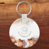 Stylischer Orange Ink Logo & QR Code Company Schlü Schlüsselanhänger (Vorderseite)