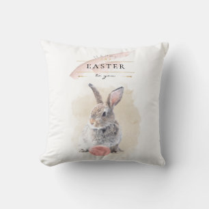Stylischer Osterhase Frohe Ostern Wasserfarbenku Kissen