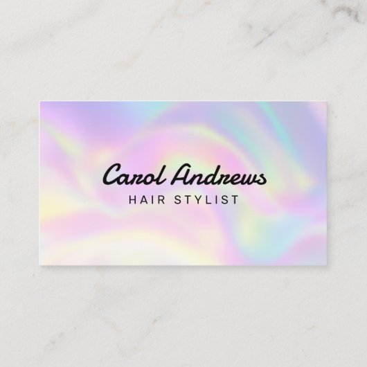 Stylischer Pastel Holographic Friseur Visitenkarte (Rückseite)