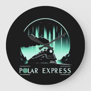 Stylischer Polar Express Zug Große Wanduhr