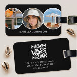 Stylischer QR-Code für benutzerdefinierte Foto Sch Gepäckanhänger<br><div class="desc">Mit einem stilvollen und beruflichen Gepäckanhänger heben Sie Ihre Reisetasche auf. Diese zweiseitige Vorlage verfügt über drei Fotos in überlappenden Kreisen und ist mit Ihrem Namen, Kontaktdaten und einem scannbaren QR-Code personalisiert. Passen Sie den Text an Ihre Marke an. Dieses moderne Design würde viele verschiedene Berufe Anzug, darunter Mode-Stylist, Beauty-Berater,...</div>