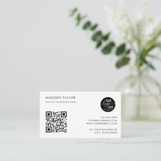Stylischer QR-Code für kundenspezifisches Firmenlo Visitenkarte (Stehend Vorderseite)