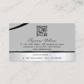 Stylischer QR-Code für silbergraue Linien Visitenkarte (Rückseite)