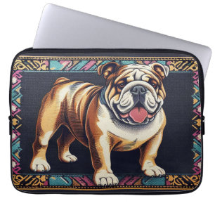 Stylischer Realistischer Bulldog mit einem farbenf Laptopschutzhülle