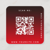 Stylischer Red Black Ombre UAWG QR Code Wedding Ch Begleitkarte (Rückseite)