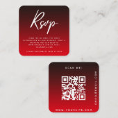 Stylischer Red Black Ombre UAWG QR Code Wedding Ch Begleitkarte (Vorne/Hinten)