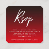 Stylischer Red Black Ombre UAWG QR Code Wedding Ch Begleitkarte (Vorderseite)