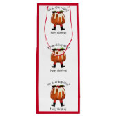 Stylischer Red Custom Spaß Pudding Frohe Weihnacht Geschenktüte Für Weinflaschen (Rückseite)